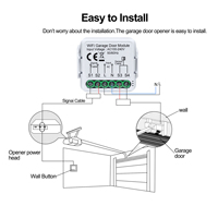 Modul Pembuka Pintu Garasi Pintar WiFi, Universal, Pemasangan Kabel Mudah, Kontrol Suara, Aplikasi & Timer