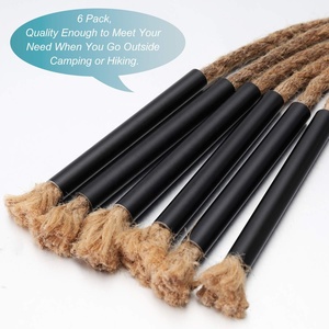 Tubo de yute <span class=keywords><strong>Tinder</strong></span>, mecha de cera impermeable, accesorio de arranque de fuego con funda de aluminio para acampar al aire libre, senderismo, suministros de senderismo - Product Image 2