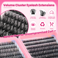Coffret de faux cils en vison synthétique faits à la main, 32 rangées, cils en grappe mixtes, ensemble de faux cils segmentés, styles multiples, cils simulés doux et légers