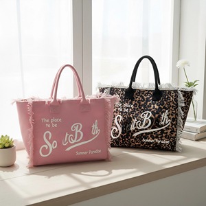 Borsa da Spiaggia in Tela RTS, Stile Boho con Ricami e Nappine, Grande Capacità, Leggera e Portatile, Borsa da Viaggio per Donne - Product Image 6