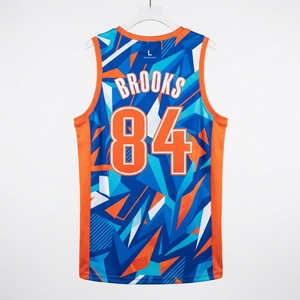 Camiseta de Baloncesto Sublimada con Logotipo Personalizado, Camiseta sin Mangas con Cuello Redondo para Hombre, Transpirable, a Rayas, para Todas las Temporadas, Corte Regular - Product Image 6