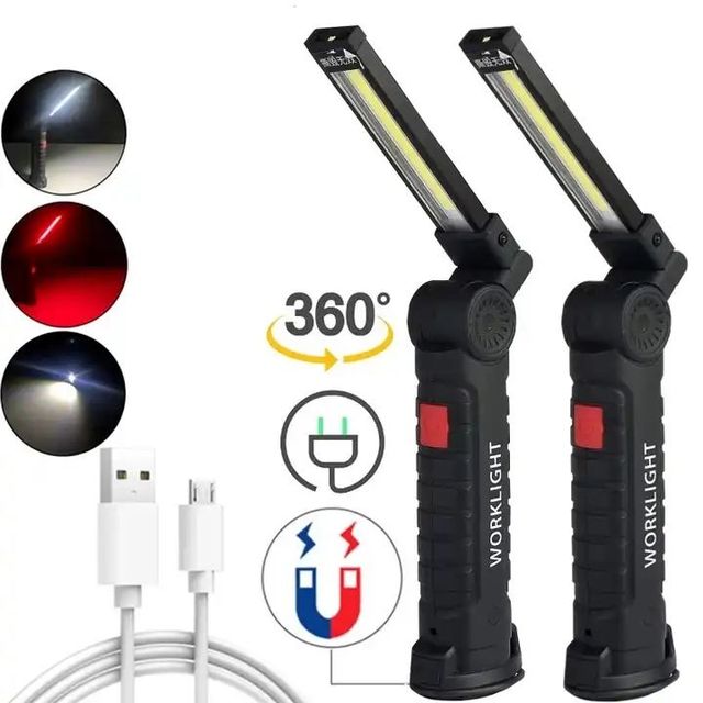 Portable Foldable Work Lamp with USB Charging and Strong Magnetic Function, Specially Designed for Camping
