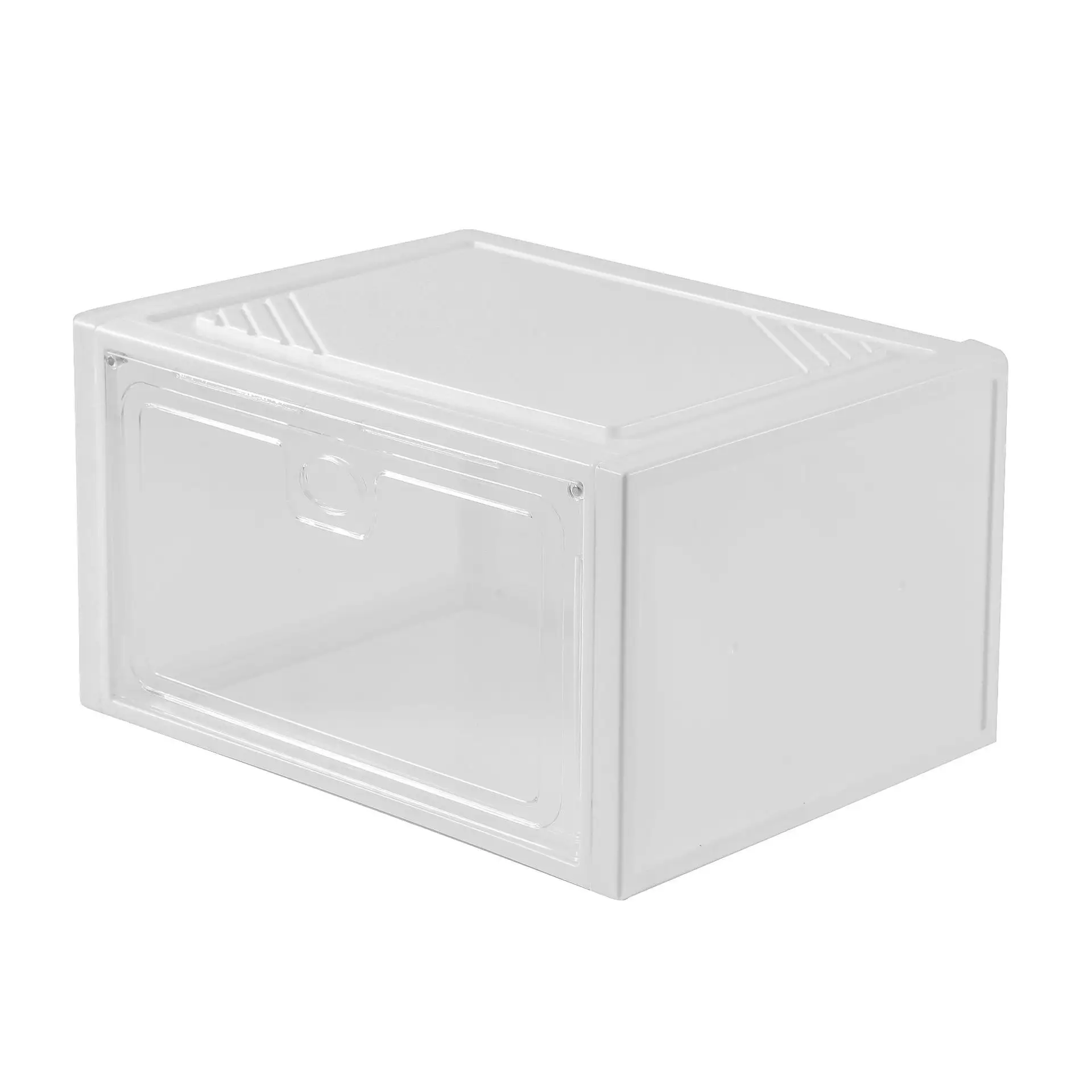 Custom Folding Transparent Stackable Plastic Clear Containers Organizer Shoe Box Storage And Shoes Rack