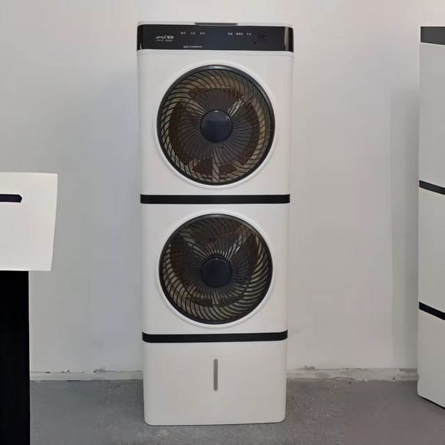 X  Household Dual Fan Movable Vertical Fan, Cold air Circulation Humidification Function, Intelligent Remote Control Fan