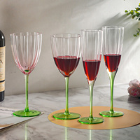 Verres à vin rouge vintage à motif floral, verres à vin rose sans plomb, verres à vin et à champagne dégradés, verrerie de mariage pour fêtes et cadeaux