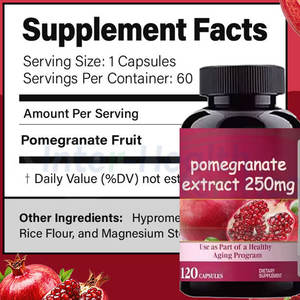 Ausreson Private Label 500mg Romã <span class=keywords><strong>Extract</strong></span> Cápsulas Healthcare Supplement Romã Cápsulas para Adultos - Product Image 2