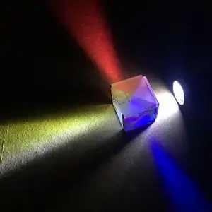 Factory direct sales 6-sided translucent uncoated composite color cube prism diverging rainbow colors for photo studio shooting