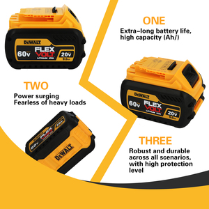 Bộ pin Li-ion 9.0Ah cho dụng cụ điện không dây DeWalt 60V, thời lượng sử dụng lâu dài và sạc nhanh, thay thế - Product Image 4