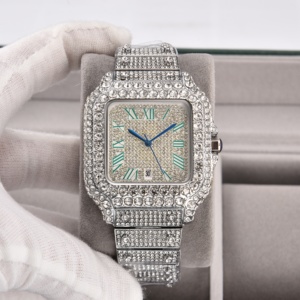 Reloj de Cuarzo con Diamantes Brillantes, Diseño Pavé, Estilo Hip-Hop, de Lujo, Entrega Rápida, Gran Venta - Product Image 2