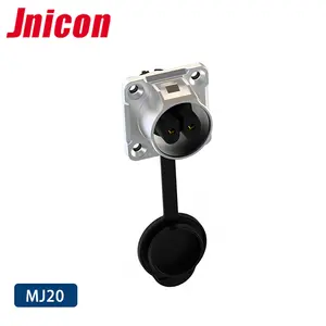 Jnicon elétrico IP67 4pin impermeável aviação plug MJ20 metal porca conector impermeável para campo de comunicações