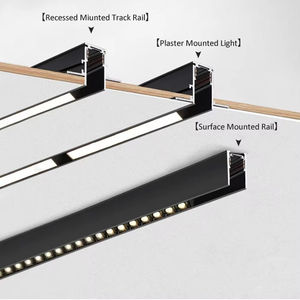 DC48v 200W <span class=keywords><strong>LED</strong></span> transformateurs projecteur magnétique noir projecteur encastré moderne salon corps en aluminium piste d'éclairage à la maison - Product Image 4