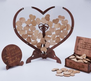 Adornos Creativos de Madera para el Hogar, Regalos y Artesanías, Artículos para Bodas, Marco de Madera para Firmas de Boda - Product Image 1