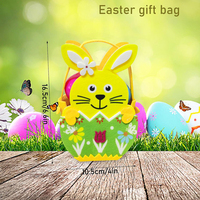 Panier de Pâques en feutre avec motif lapin imprimé par sublimation, sac cadeau pour remplir