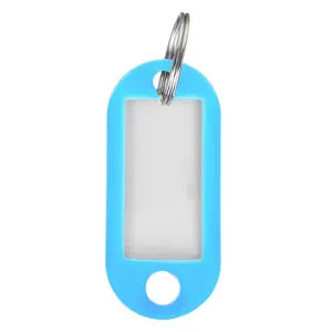 Promotional Colorful Plastic Keyring ID Tags Name Card Label Luggage Tags Key Chain With Custom Logo