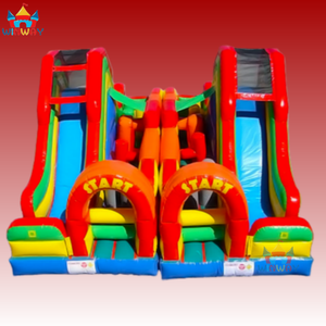 Tobogán Inflable Comercial Colorido con Obstáculos Dobles para Juegos - Product Image 2