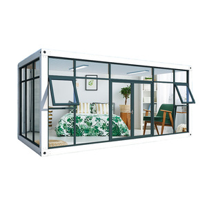 Maison conteneur moderne, espace de vie rectangulaire, mur en verre, maison portable - Product Image 1