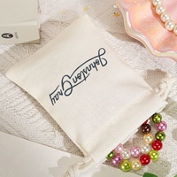 Sac d'emballage de maquillage de parfum en lin de coton biologique écologique Sac à poussière de bijoux de cadeau de mousseline de coton naturel imprimé de logo personnalisé