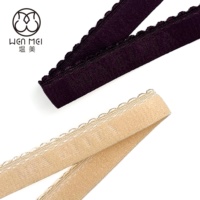 Bande élastique en nylon jacquard à logo imprimé sur mesure, largeur personnalisée, pour bretelles de soutien-gorge, avec bordure picot, couleur unie, pour lingerie