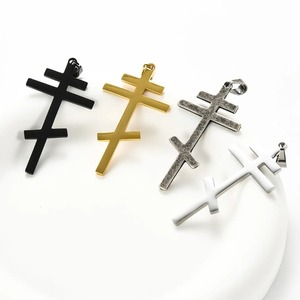 Colar Masculino de Aço Inoxidável com Pingente Cruz Ortodoxa - Crucifixo Religioso Moderno da Rússia e Ucrânia, Amuleto de Igreja, Não Oxida, Presente - Product Image 5