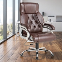 Chaise de bureau de direction moderne en cuir de haute qualité, ergonomique, confortable, pivotante, inclinable et réglable en hauteur