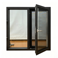 Ventana Abatible Inteligente de Aluminio Negro de Lujo Moderno con Apertura Automática para Villas de Alta Gama