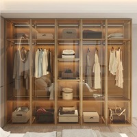 Porte coulissante en verre trempé dépoli noir pour armoire, profil en aluminium peint, avec système de verrouillage français