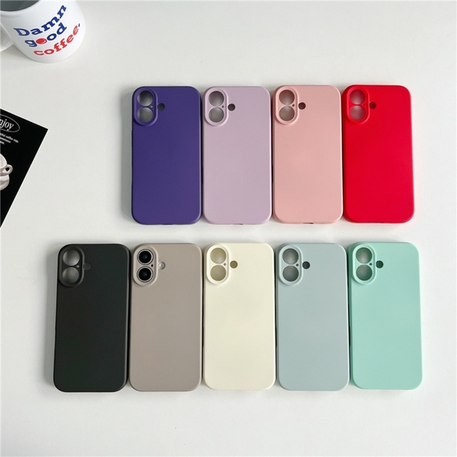 Luxury Liquid Silicone Phone Case for iPhone 15 Pro 14 Plus 13 12 Mini 11 XS Max XR 7 8 SE Colourful Matte Protective Back Cover