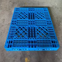 Palette en plastique industrielle robuste empilable, grille en maille HDPE, palette en plastique Euro à simple face pour entrepôt