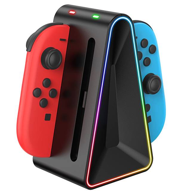 4-in-1 NS2 RGB Led Light Switch 2 Joycon Controller Magnetic Fast Charger Dock Stand Station for Nintendo Switch2 Gamepad Remote