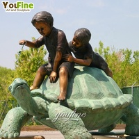 Statue de tortue en bronze grandeur nature, sculpture géante de tortue en métal pour la décoration de jardin, parc, pelouse, bronze coulé sur mesure