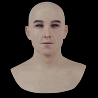 Masque de costume en silicone noir et brun de haute qualité, masque de tête réaliste personnalisé, maquillage de performance pour masque de fête