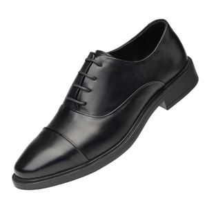 Zapatos de Boda Personalizados 2025, Italianos, para Hombre, Negros, con Cordones, Transpirables, Ligeros, Antideslizantes, Parte Superior de Cuero Genuino, Suela de Goma - Product Image 2