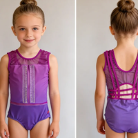Nouveau justaucorps de gymnastique pour adultes, imprimé, à manches longues, une pièce, en Spandex et Nylon, pour la compétition