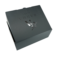 Boîte d'expédition en carton ondulé noir personnalisée avec logo imprimé en feuille d'argent chaud pour l'emballage de colis e-commerce