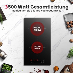 Junsky 3500W 12-inch gốm cảm ứng đung dễ dàng làm sạch màu đen được xây dựng trong thiết bị nhà bếp cho hộ gia đình nguồn điện - Product Image 2