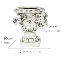 Custom Malaikat Pot Bunga Taman Memorial Planter Roman Kolom Figurine Poli Resin Vas Dekorasi Luar Ruangan Resin Malaikat Pot Bunga