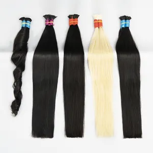 wholesale 100% virgin great lengths hair extensions long 30inch human hair silky straight hair bundles bulk