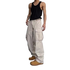 2024 pantaloni da uomo a sei tasche da esterno pantaloni larghi in Nylon Hip Hop e <span class=keywords><strong>Beige</strong></span> pantaloni <span class=keywords><strong>Cargo</strong></span> Unisex da uomo - Product Image 1