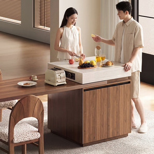 Isola Cucina-Ettoio in Legno Retrattile Stile Taichung Vintage Yizhou Qiyu Island con Spazio Contenitivo e Design Scalabile - Product Image 4