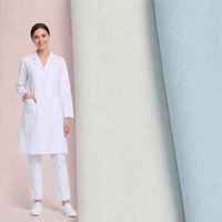 Tissu pour blouses médicales blanches 65/35 polyester coton 115 g/m² popeline tissée pour uniformes d'infirmières