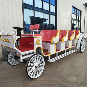 Charrette de mariage style calèche, chariot rétro à roues pour visites de parcs, véhicule à traction à vendre - Product Image 3