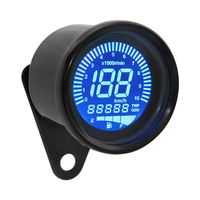 Obral besar 7 warna Speedometer belakang LCD Odometer pengukur bahan bakar Rpm Meter Digital Tachometer untuk sepeda motor