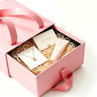Caja de Regalo Personalizada con Estampado en Caliente para Boda, con Asa de PU, Cinta y Tarjeta de Regalo, Caja de Cartón