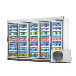 MUXUE À Distance Compresseur Réfrigérateur 5 <span class=keywords><strong>Porte</strong></span> En Verre <span class=keywords><strong>Multi</strong></span> Plate-Forme Réfrigérateur 2-8 Degrés De Stockage des Produits Laitiers Refroidisseur Refroidisseur D'affichage Verticale - Product Image 6