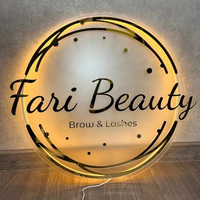 Enseigne miroir ronde et dorée pour salon de coiffure avec led acrylique au prix d'usine Enseigne personnalisée avec logo lumineux Enseigne LED acrylique avec logo de boutique