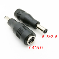 Connecteur DC 7.4*5.0mm Femelle vers 5.5*2.5mm Mâle, Adaptateur de Chargeur DC, Connecteur Droit 7.4*5.0 à 5.5*2.5