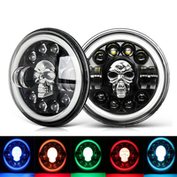 Lentille de phare LED ronde de 7 pouces 65w avec œil d'ange, Spot lumineux de voiture, lampe de course de jour, autres accessoires d'éclairage de voiture 12V 24V