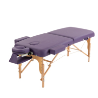 Table de massage portable en bois à 2 sections, moderne, pliable, avec appui-tête réglable, étui de transport, pour salon, spa, clinique, école, salon