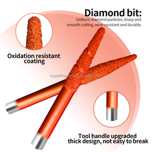 Venta directa de fábrica, broca de piedra sinterizada de diamante, máquina enrutadora <span class=keywords><strong>Cnc</strong></span>, brocas de piedra para máquinas herramientas, brocas de enrutador sólido - Product Image 3