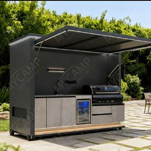 Cocina Modular para Exteriores de Estilo Moderno y Premium con Piedra Cultivada Integrada para Reuniones en el Patio, en Oferta - Product Image 3